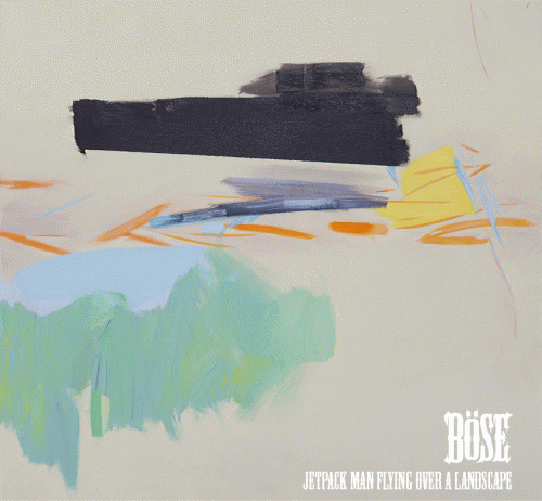 Jetpack Man Flying Over a Landscape